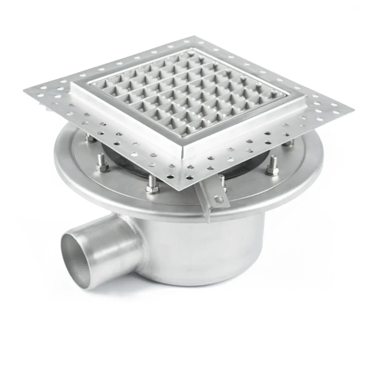 Entrada lateral de duas partes com tampa antiderrapante