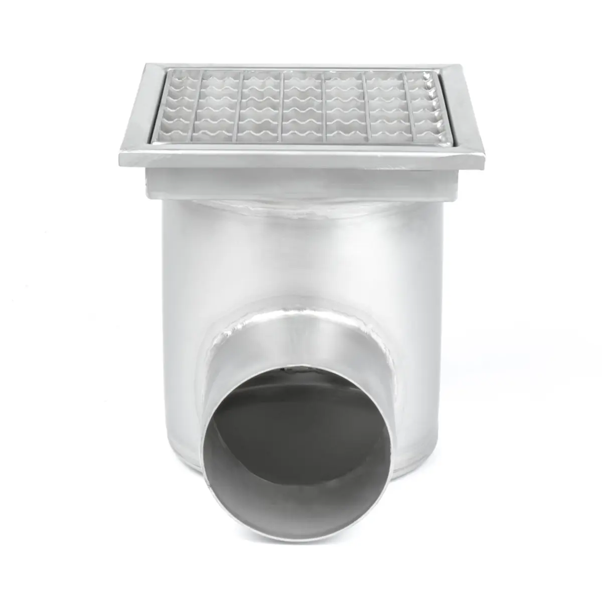 Entrada lateral quadrada com tampa antiderrapante