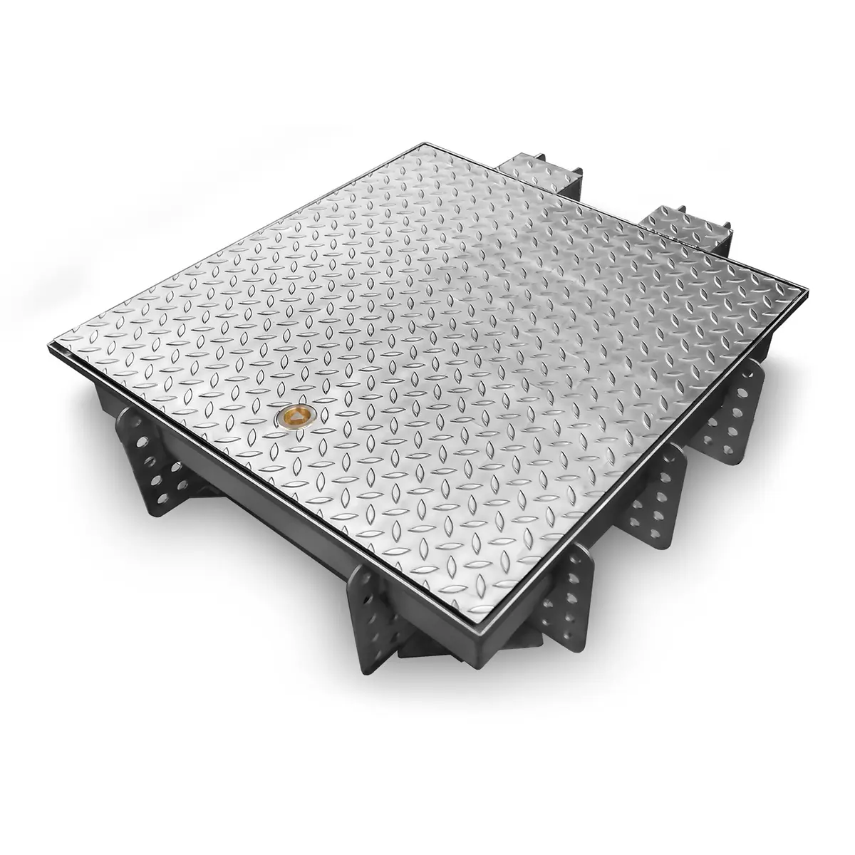 Tampa de inspeção em aço inoxidável, profissional, com tampa ranhurada