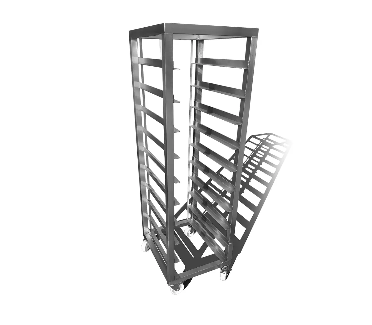 Carrinho de transporte em aço inoxidável