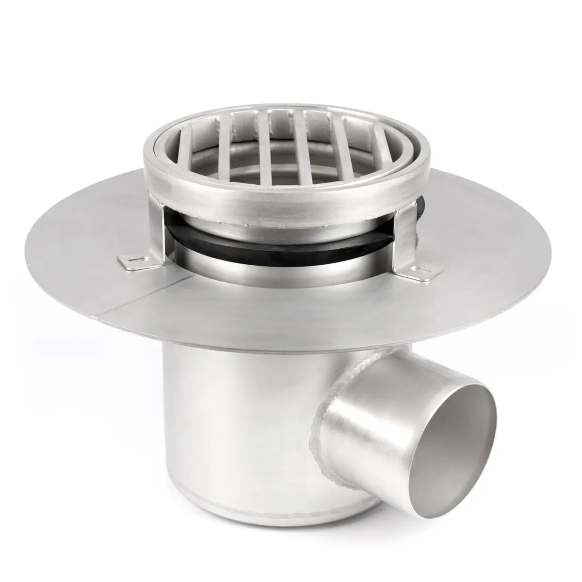 Entrada lateral redonda, em duas partes, com tampa de escada