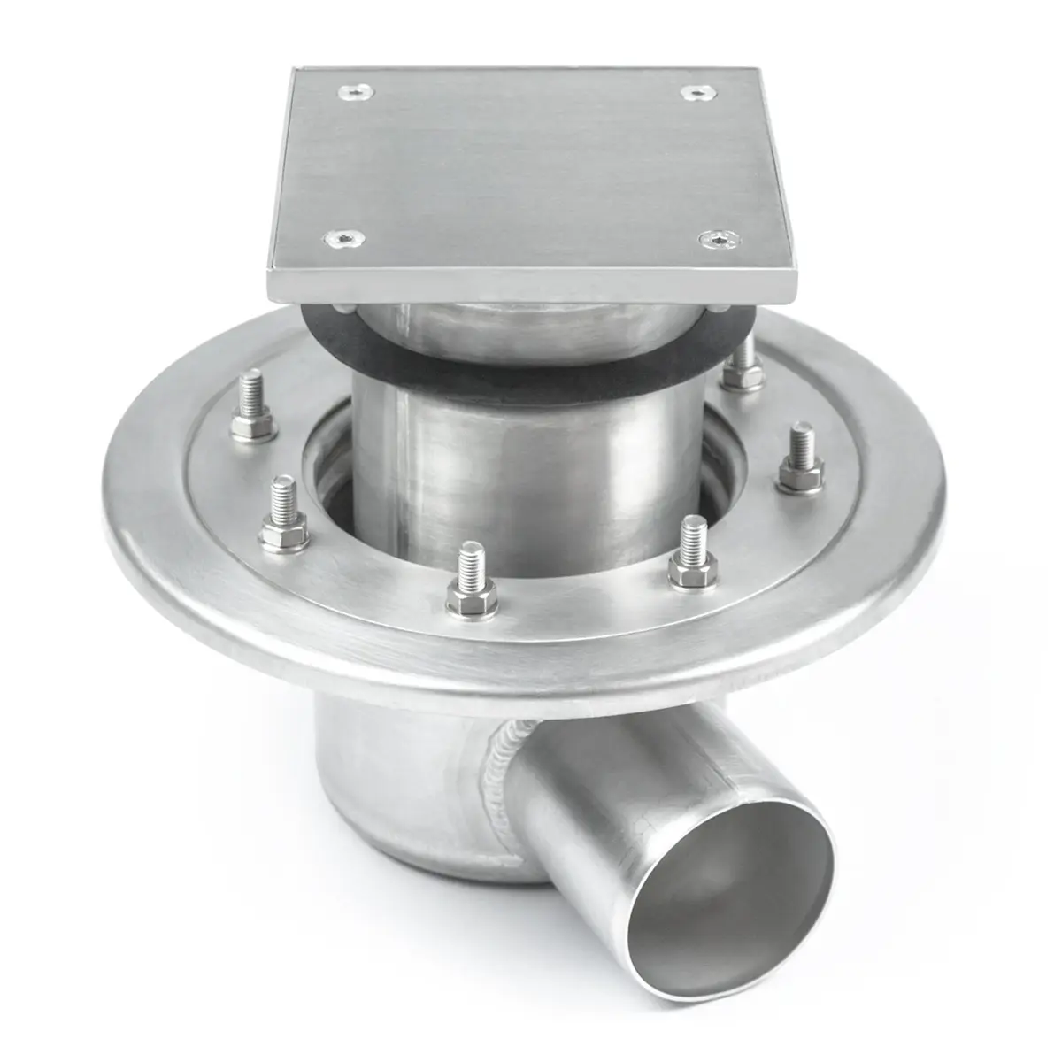 Abertura de inspeção lateral de aço inoxidável de duas partes com tampa de placa