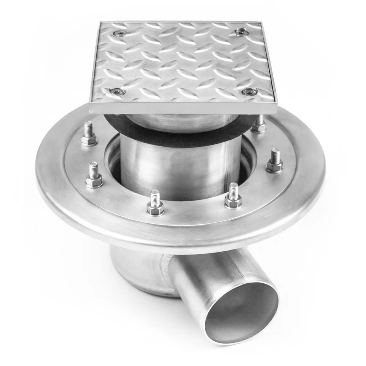 Tampa de inspeção lateral de aço inoxidável de duas partes com tampa ranhurada