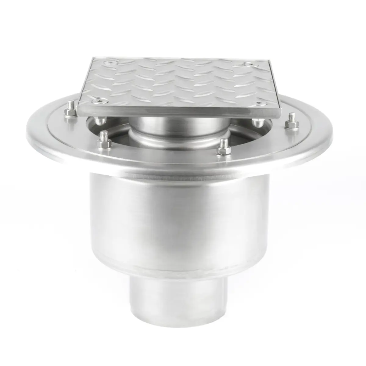 Tampa de inspeção inferior de aço inoxidável em duas partes com tampa estriada