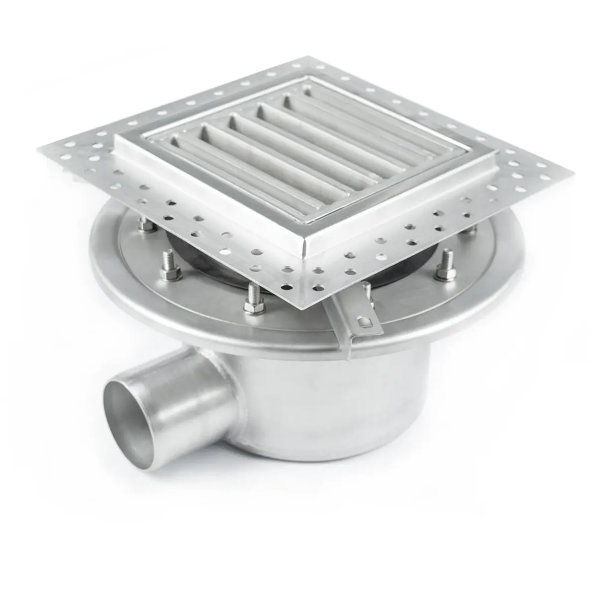 Entrada lateral de duas partes com grelha em escada