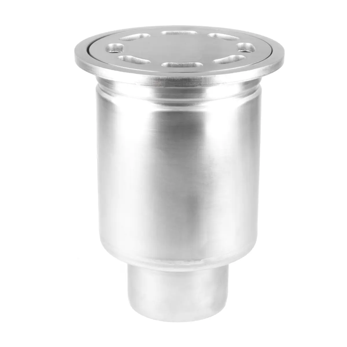 Entrada vertical redonda com tampa de placa perfurada