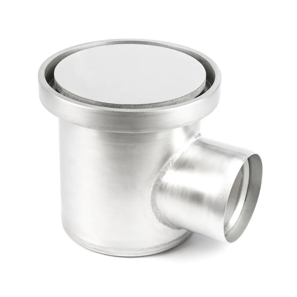 Entrada lateral redonda com tampa de placa