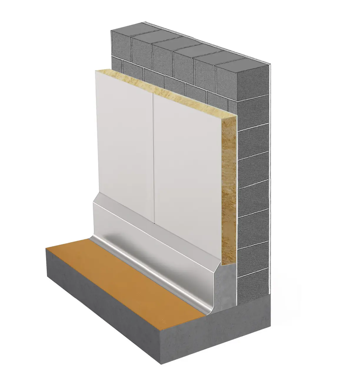 Base de parede única em aço inoxidável
