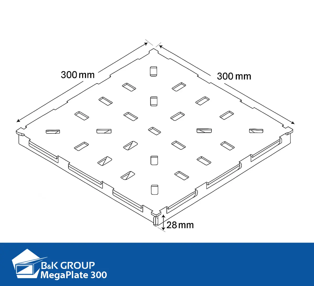 Placas de chão em aço inoxidável MegaPlate 300